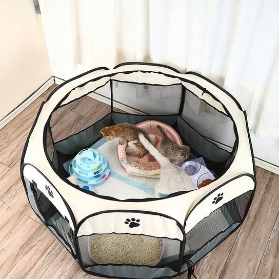Large Folding Playpen For Dog Cat Rabbit Puppies Animal XXL 59x114cm Brand no brand