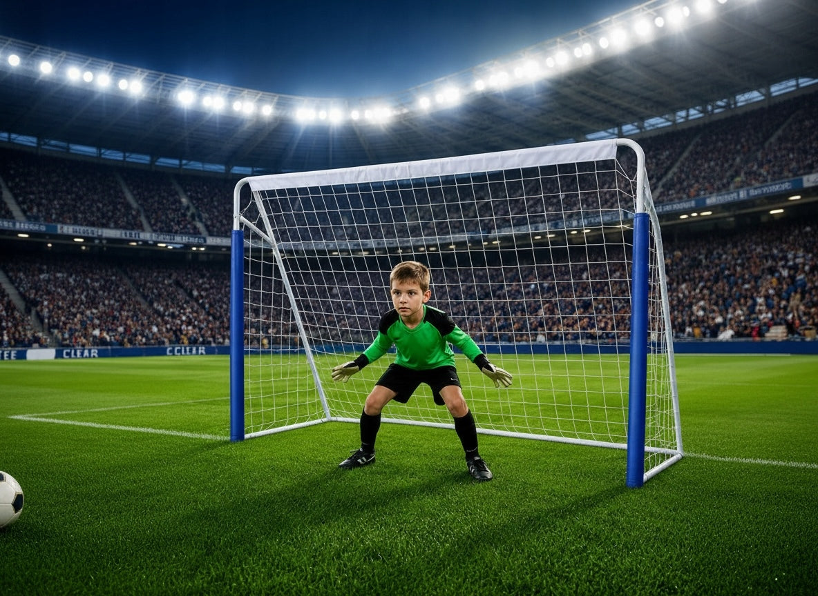 Large Football Goal 240x150x90cm for Children's Football Portable Packaging status original