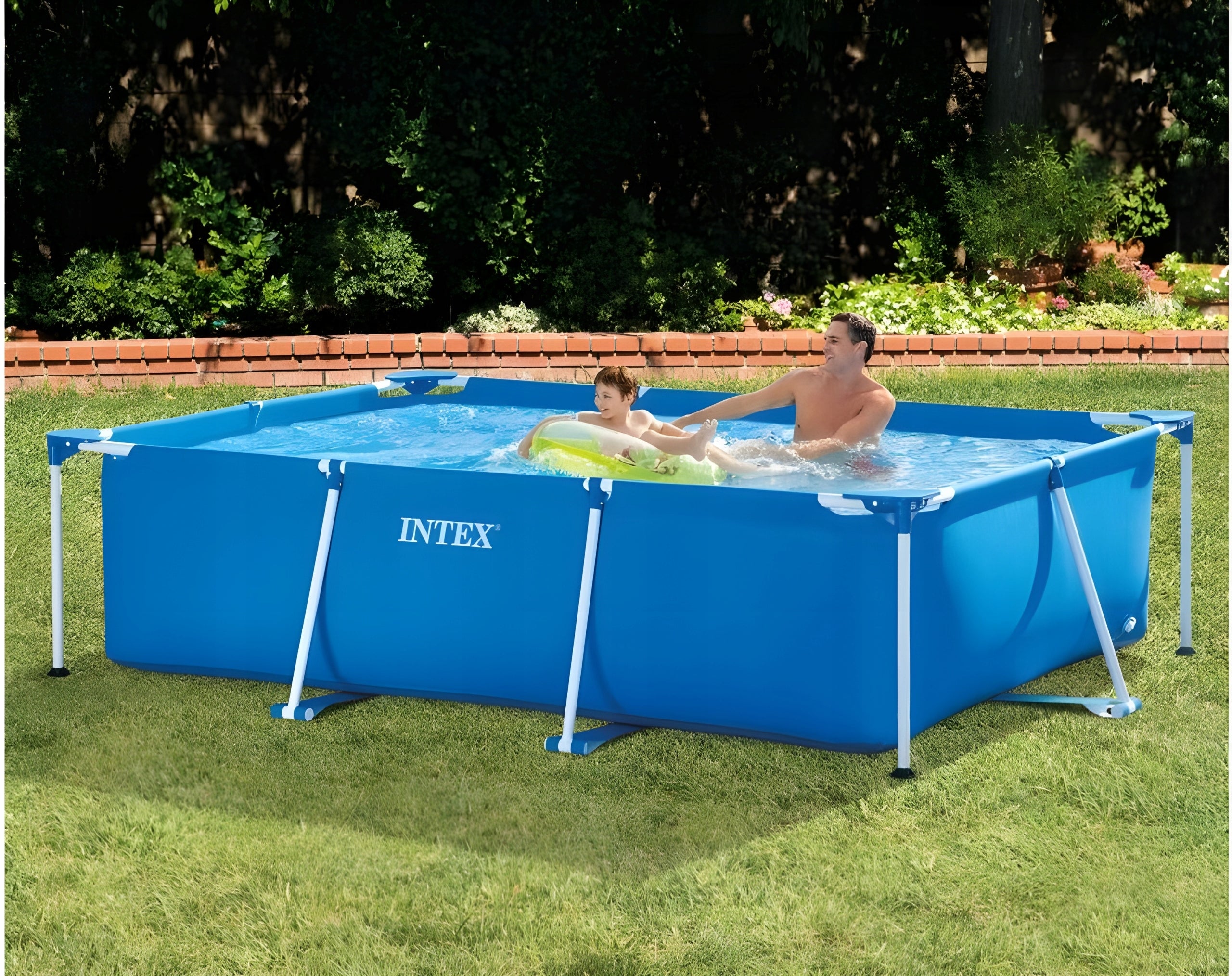 Large Framed Pool Rectangular INTEX 300x200x75 cm Garden Packaging status original
