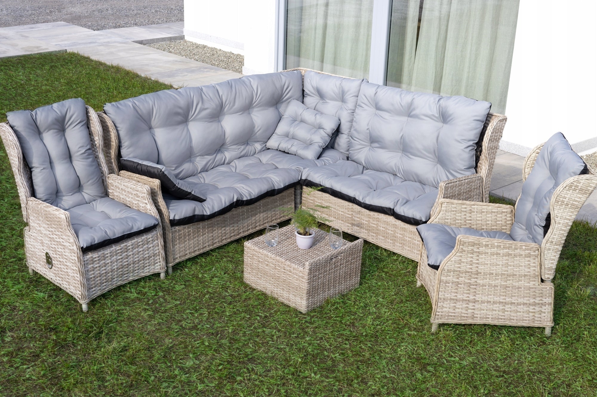 Large GARDEN PILLOW for furniture SWING cushion BENCH 180x60x50 grey Manufacturer Superkissen24
