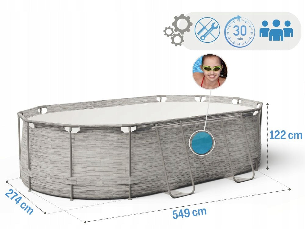 Large Garden Pool Framed 549x274x122 with pump Bestway 56716 MODEL 2026 Packaging status original