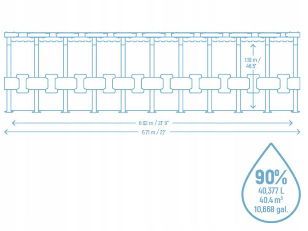 Large Garden Pool Framed Year-round 671x132 Bestway 561JZ 15in1 NEW2026 Manufacturer code 561JZ