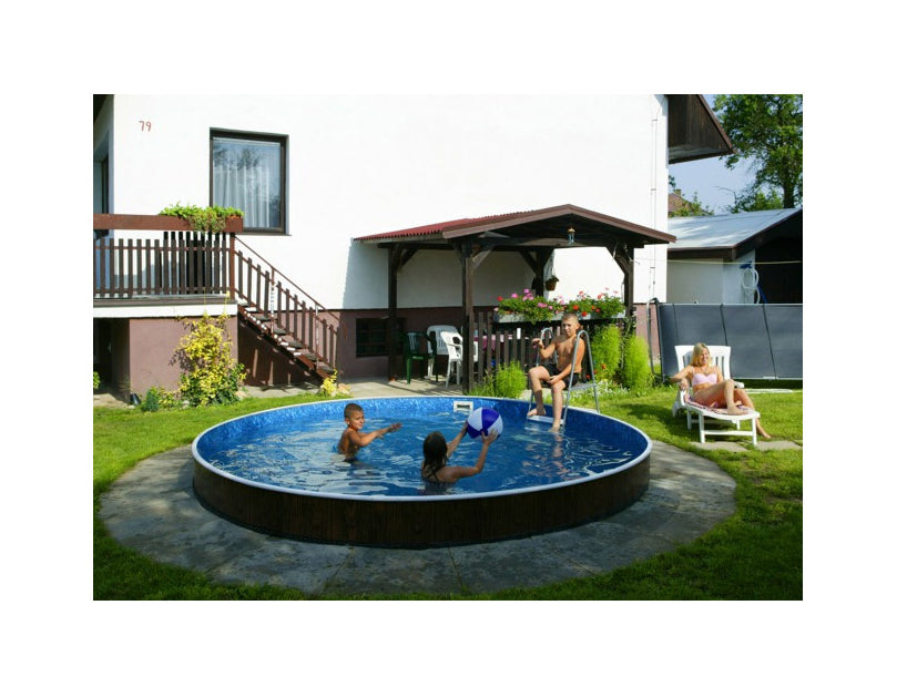 Large Garden Pool Metal Round Steel Wall Digging AZURO 460X90 Volume 15000 l