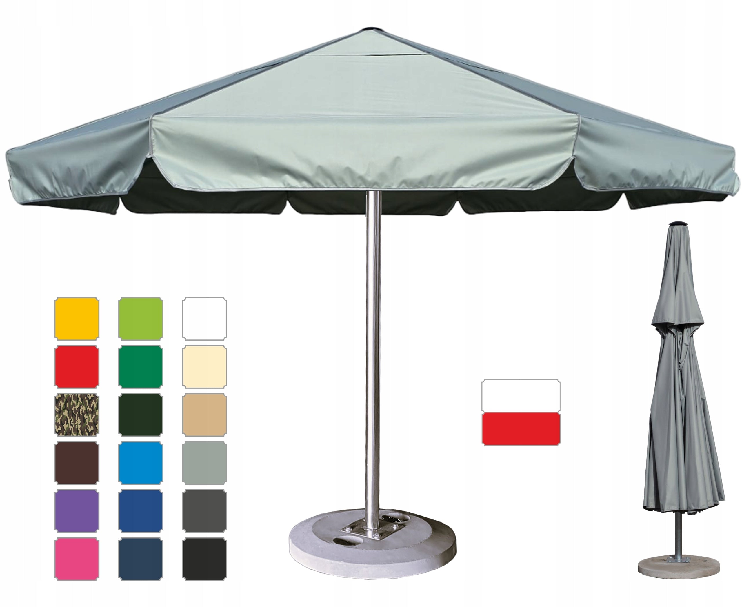Large Garden UMBRELLA 4 m Strong Polish 400cm - BASE 70kg Manufacturer code Parasol ogrodowy barowy piwny 400cm