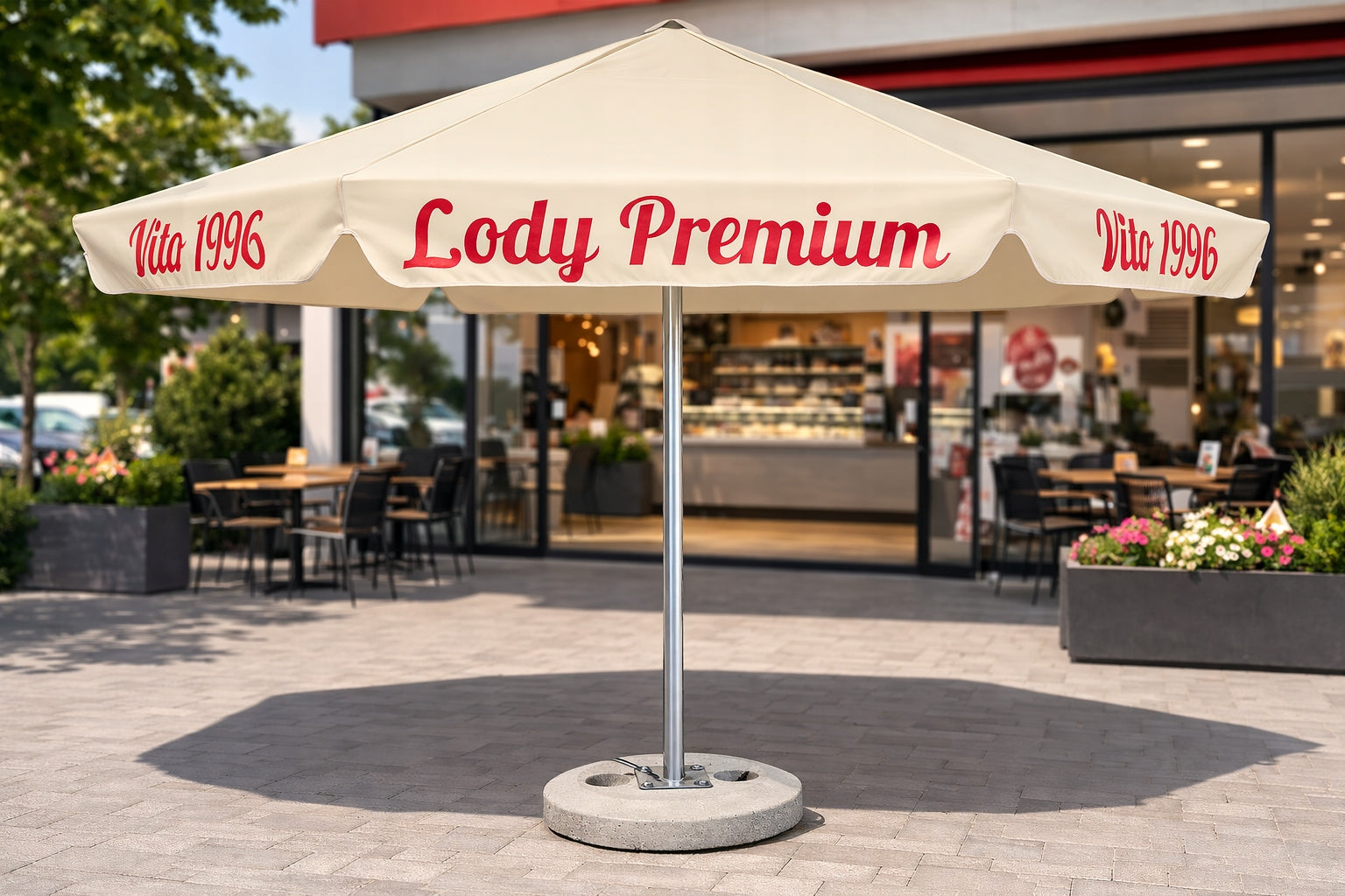 Large Garden Umbrella 4m Advertising Gastronomic with LOGO Ice Cream Shop Color other