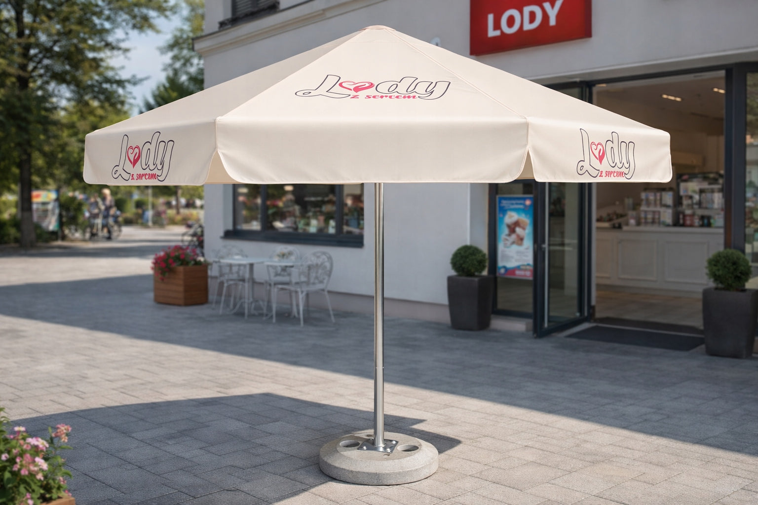 Large Garden Umbrella 4m Advertising Gastronomic with LOGO Ice Cream Shop Kind classic