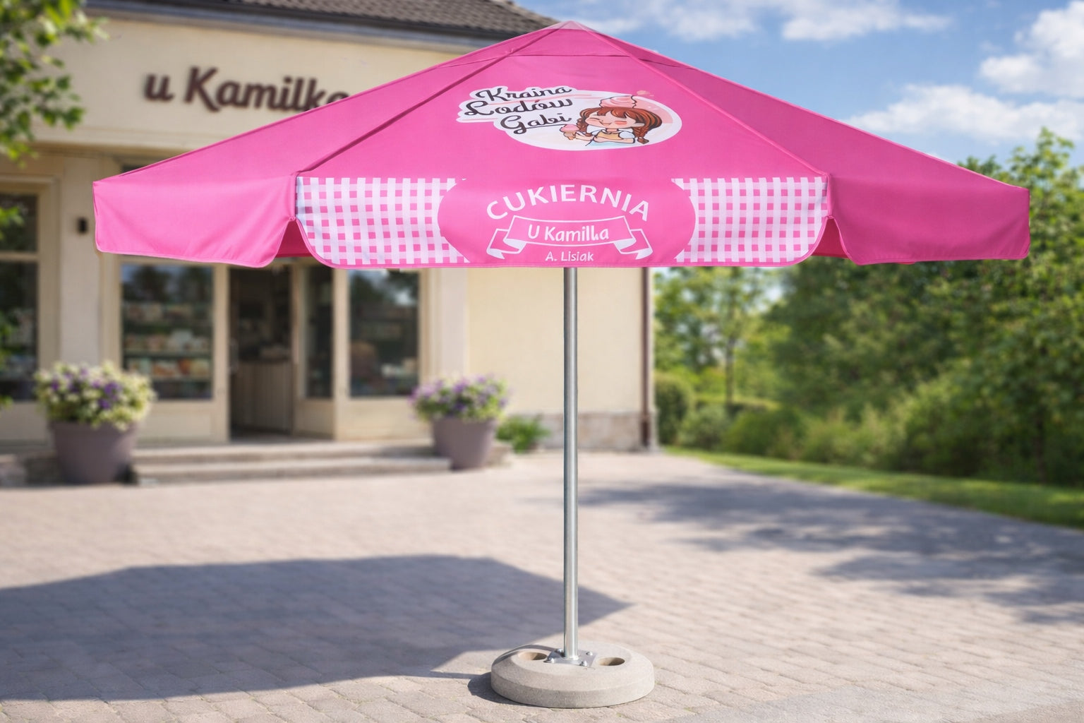 Large Garden Umbrella 4m Advertising Gastronomic with LOGO Ice Cream Shop Manufacturer no brand
