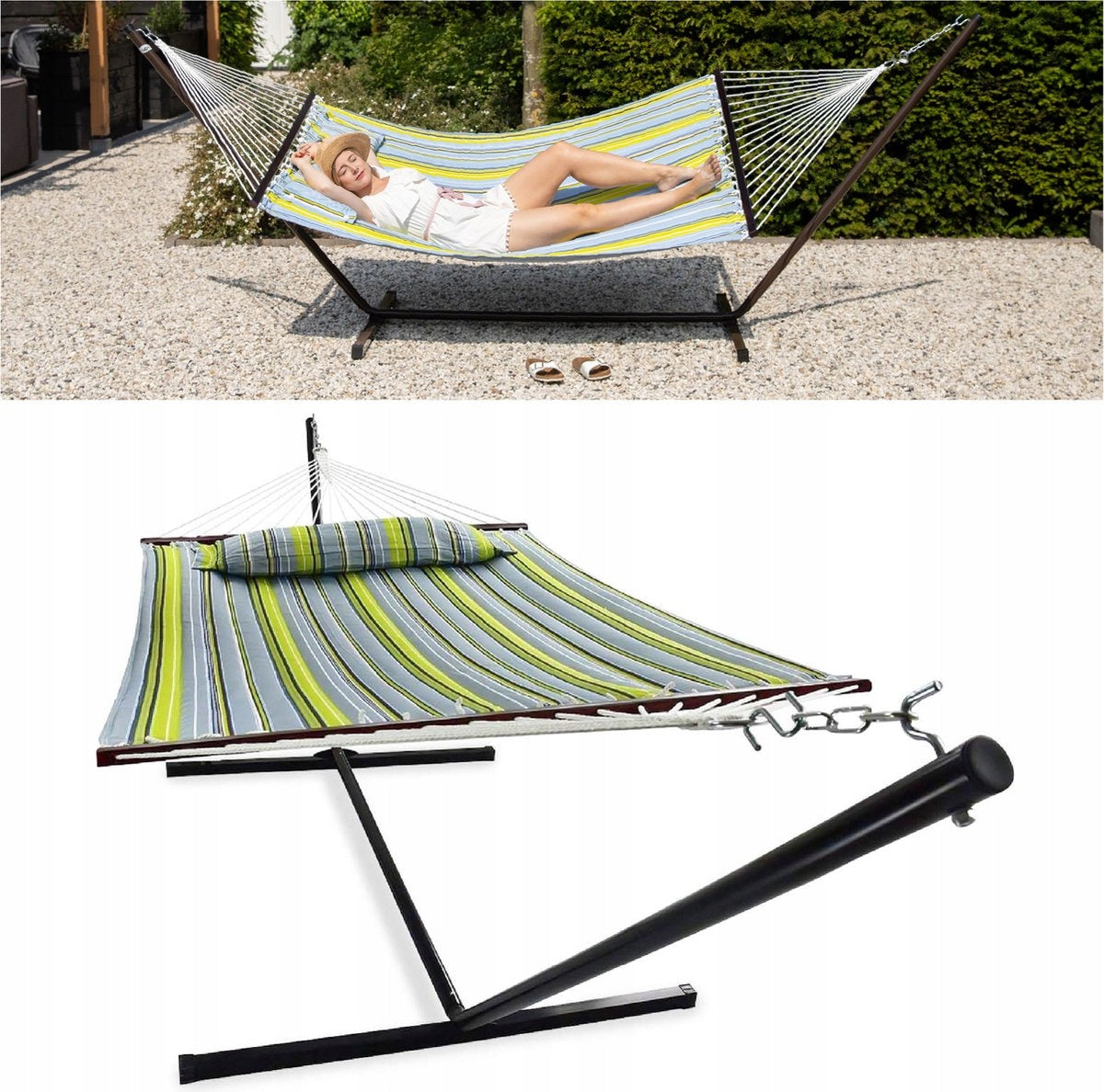 Large Hammock Vita5 with metal frame 2-seater 200 kg | cushion | 200×140