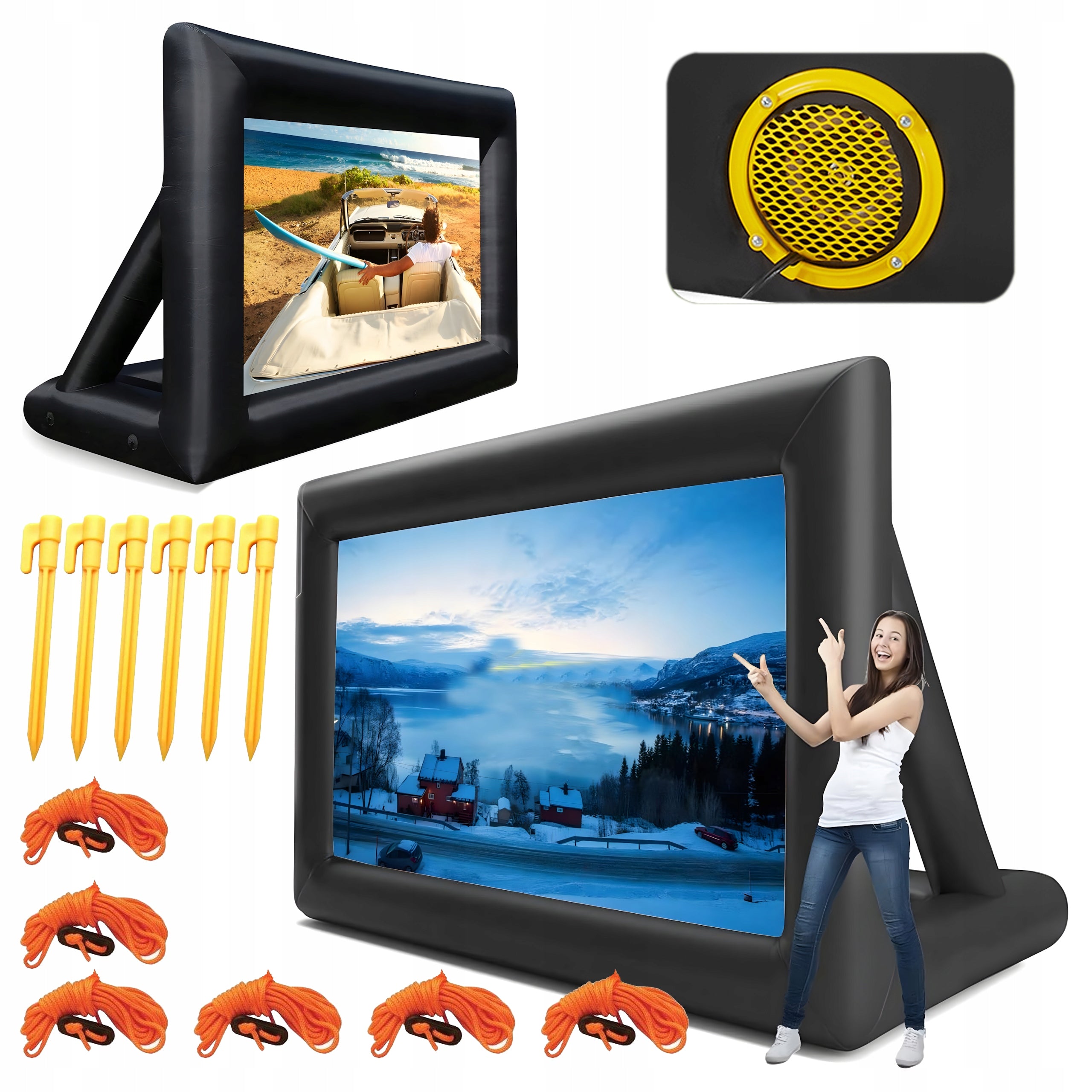 Large Inflatable Projection Film Screen For Projector CINEMA With Blower
