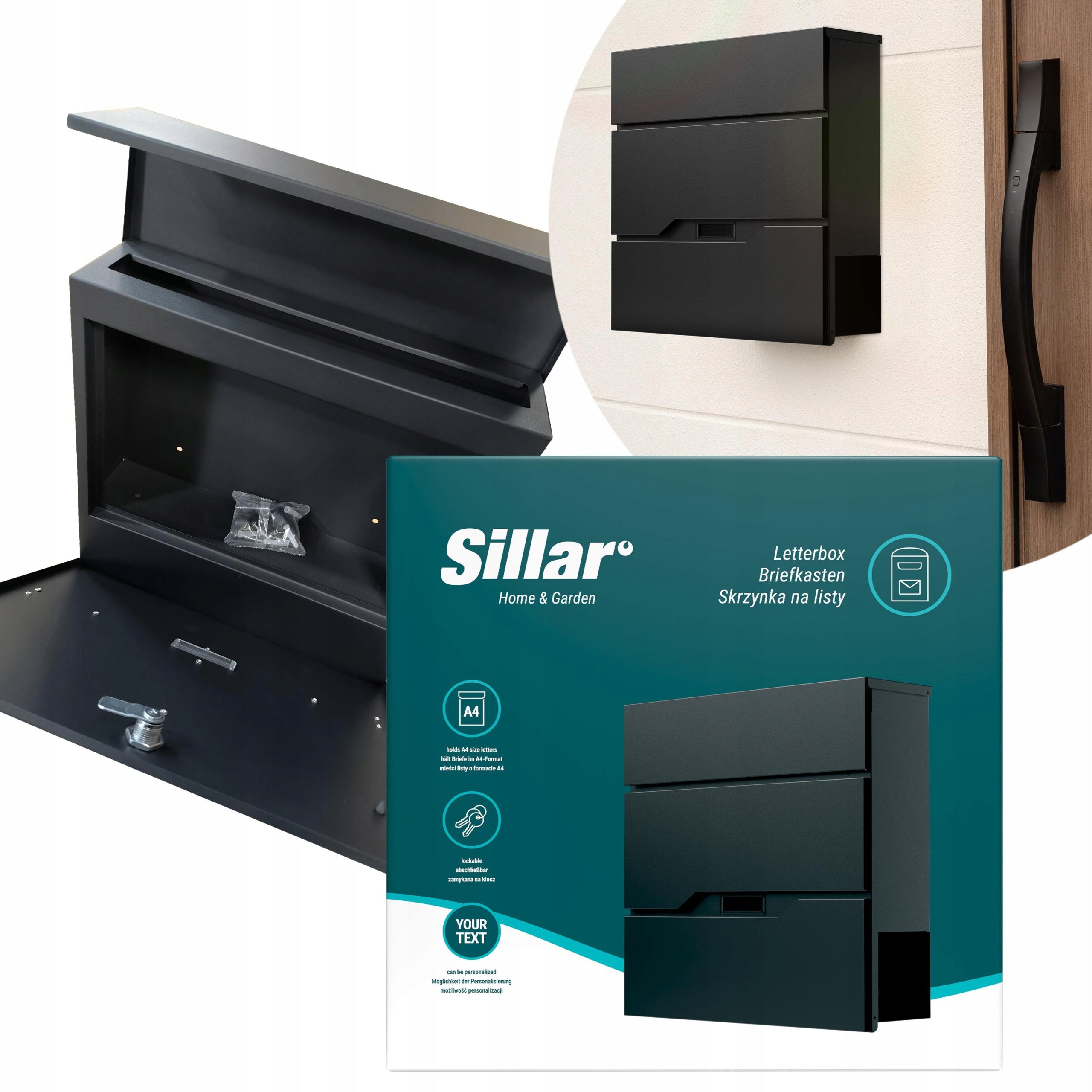 Large Letterbox A4 Newspaper For Fence For Post Office Newspaper Tube Product height 37 cm