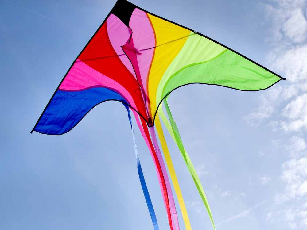 Large Lightweight KITE with colorful ribbons 190x100cm ZA5571 Product height 8 cm