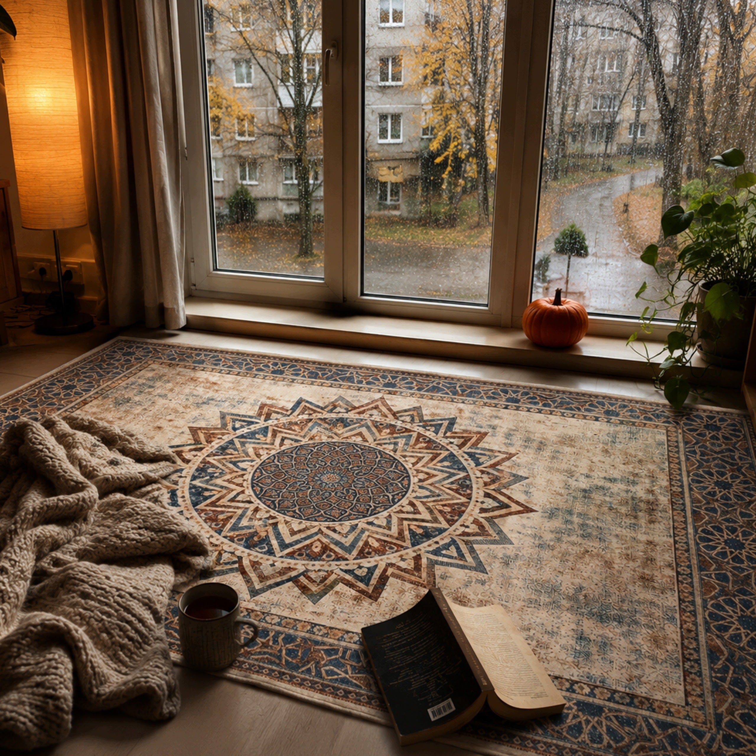 Large Mandala carpet for living room 200x300 oriental NOVO non-slip soft Brand Strado