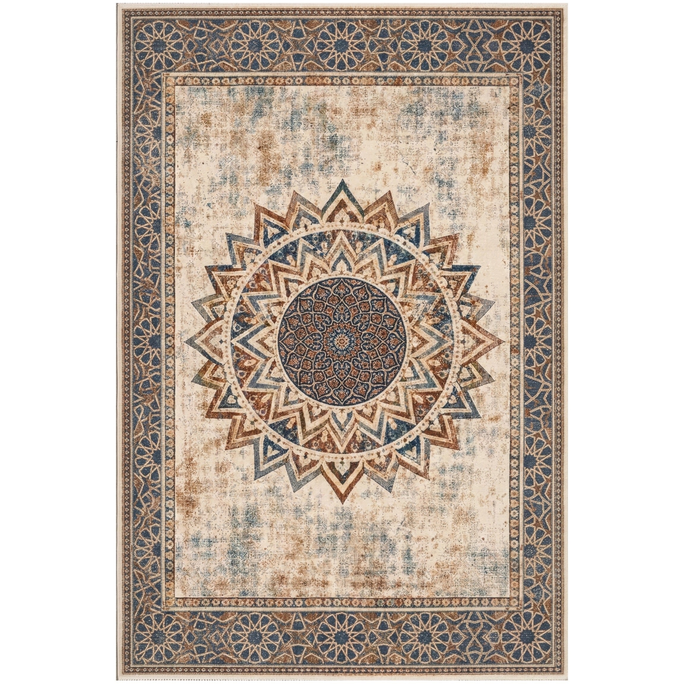 Large Mandala carpet for living room 200x300 oriental NOVO non-slip soft Packaging status original