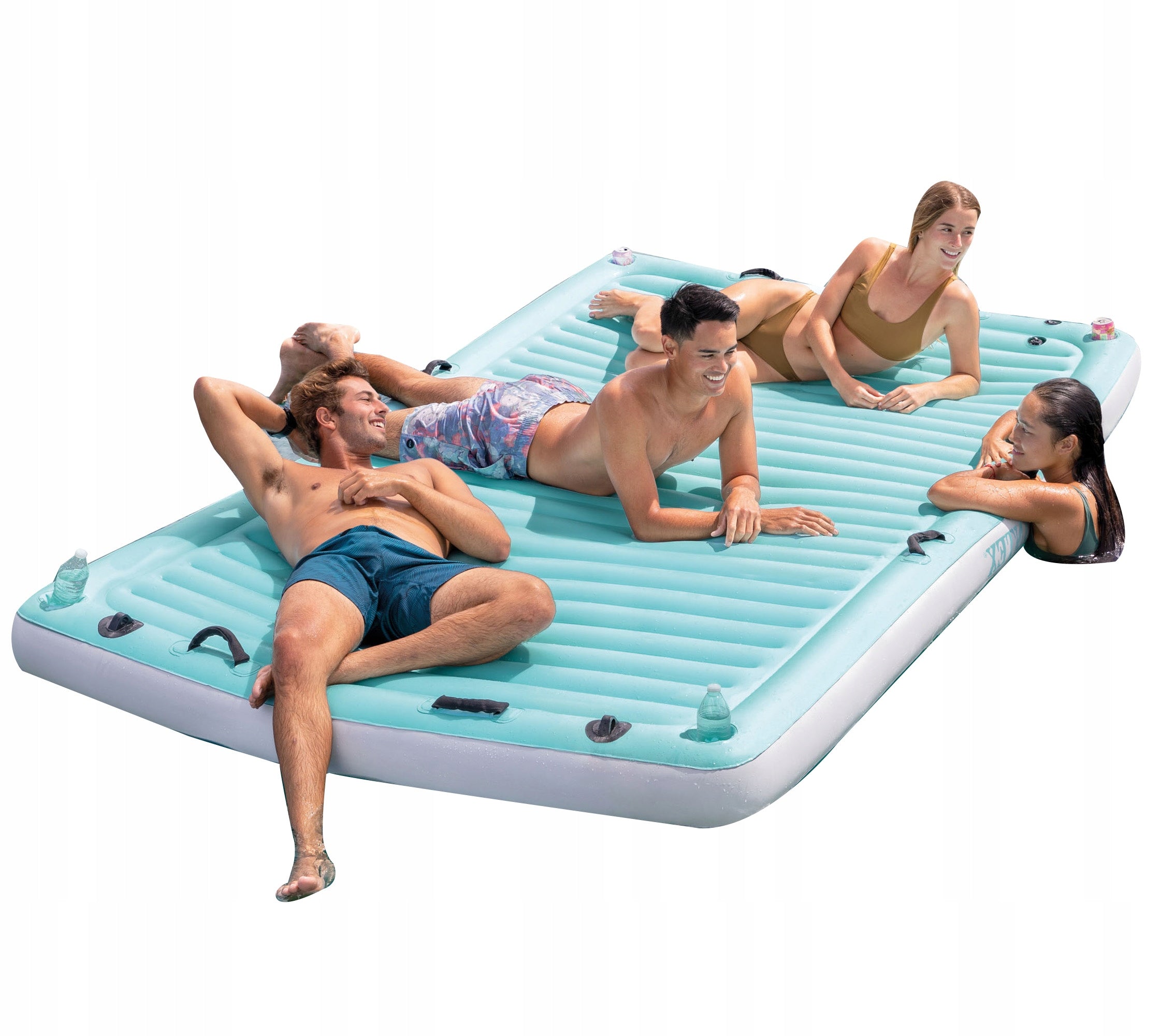 Large Mattress Inflatable ISLAND Raft Water Platform Swimming Pool 56289 Color blue