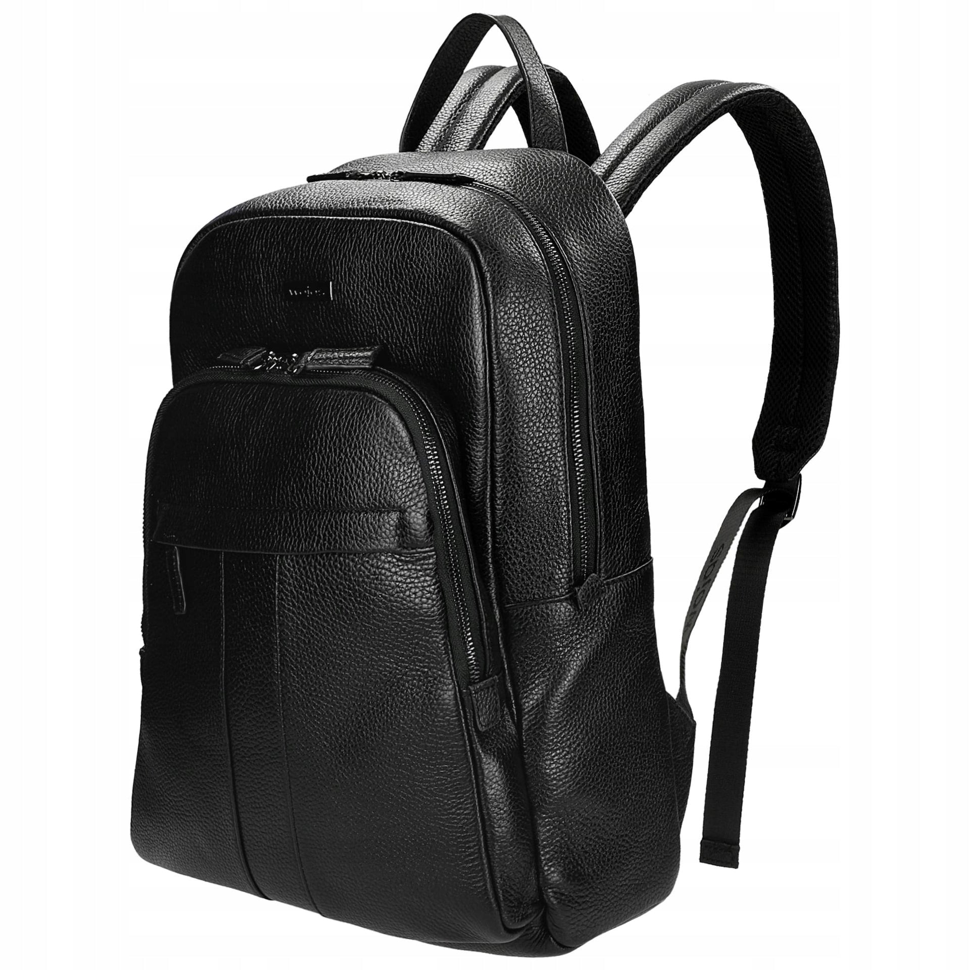 Large Men's Leather Backpack in Black Brand Wojas