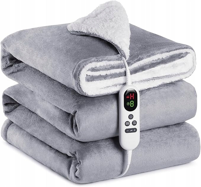 Large Mia Coco Blanket Electric Blanket with Automatic Shutdown 130x180 grey