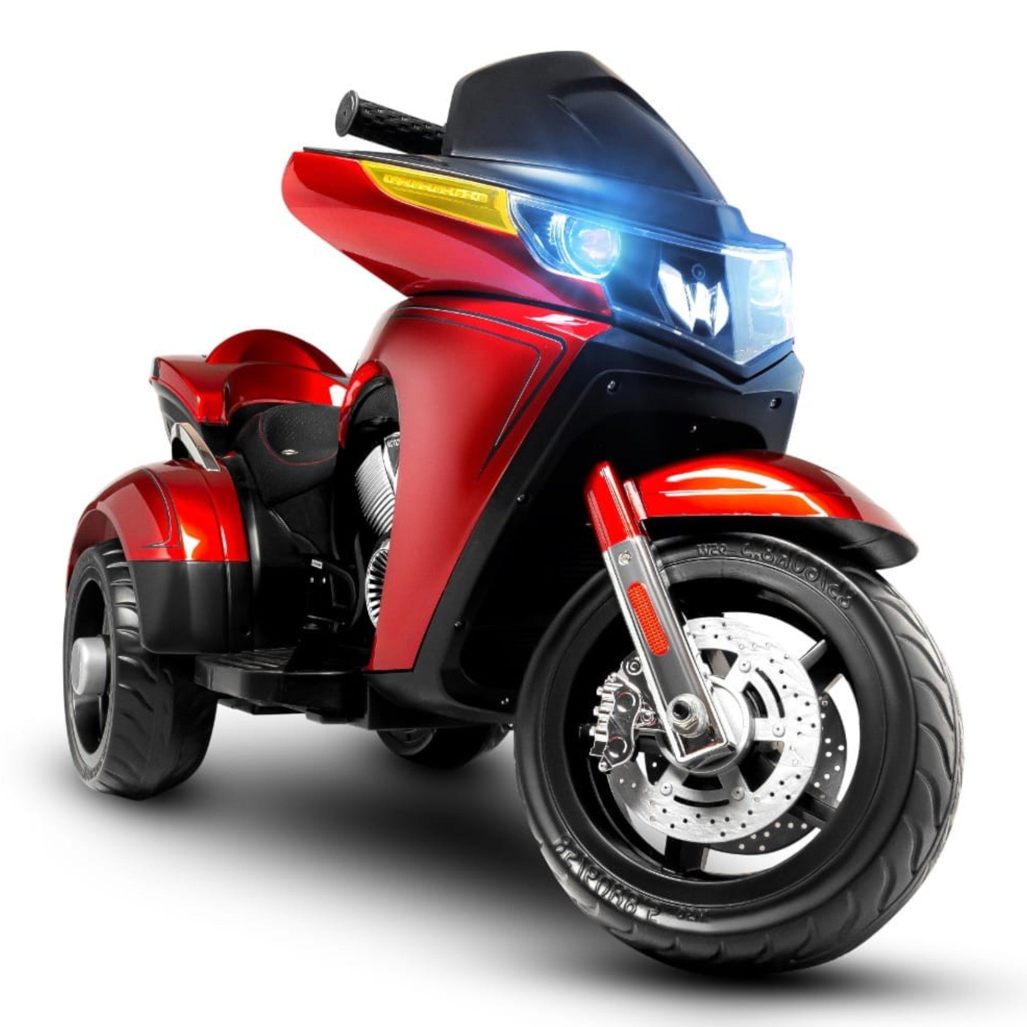 Large Motorcycle Tricycle Battery Operated 12V 7AH Soft Wheels EVA Leather