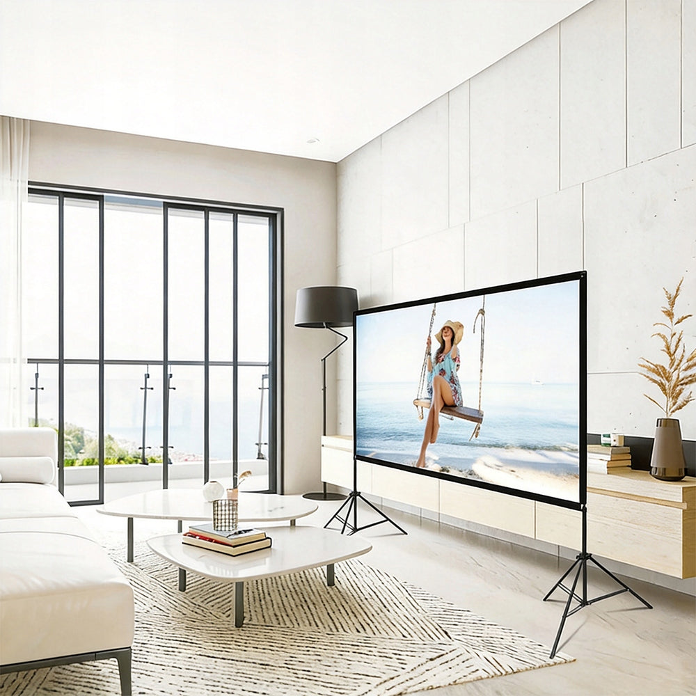 Large Projection Screen Tripod Stand 100" 16:9 4K HD Portable BEDEE Packaging status original