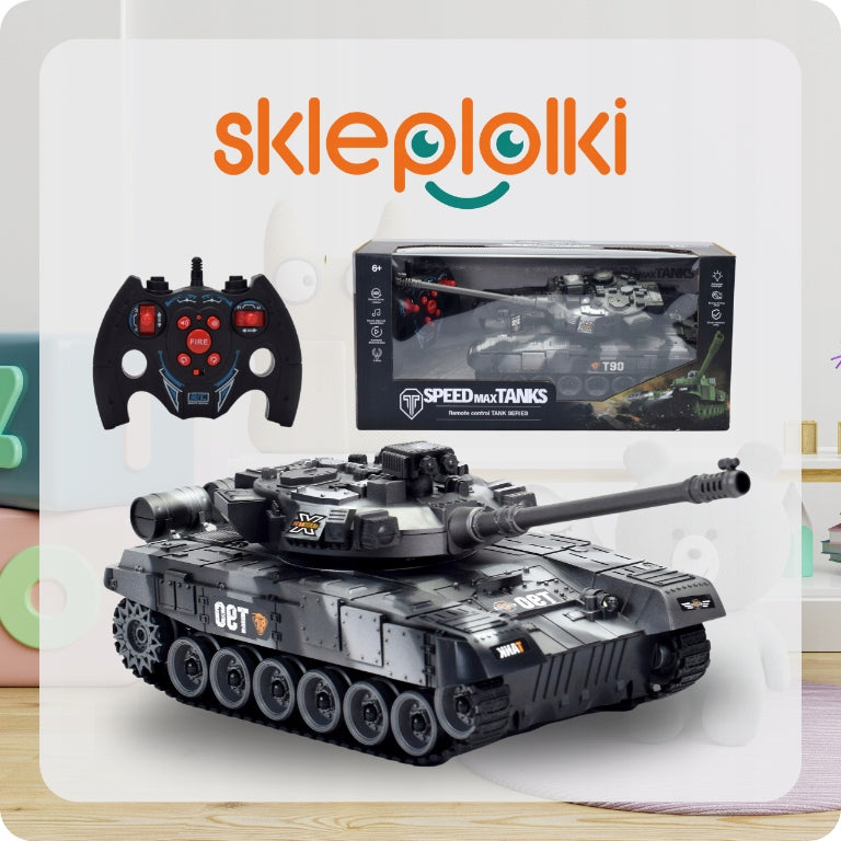 Large RC Remote Controlled Tank for Remote Control Rotating Tower Light Sound Aku Kind driving