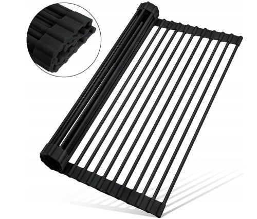 Large Rolled Drainer Mat Retractable Sink 46x37 cm Dish Dryer