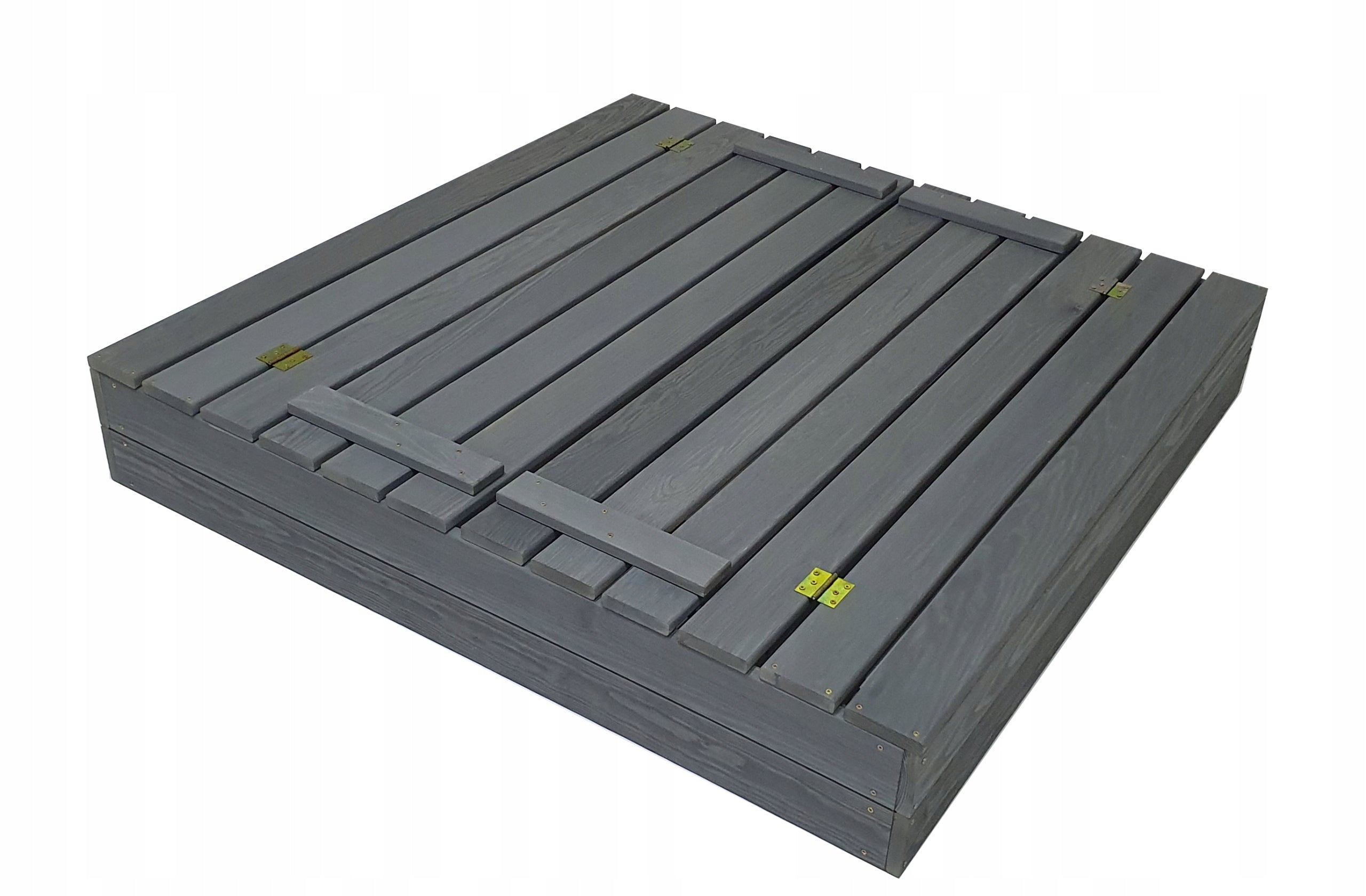 Large Sandbox Impregnated Lockable Wooden 120cm GREY Length 120 cm
