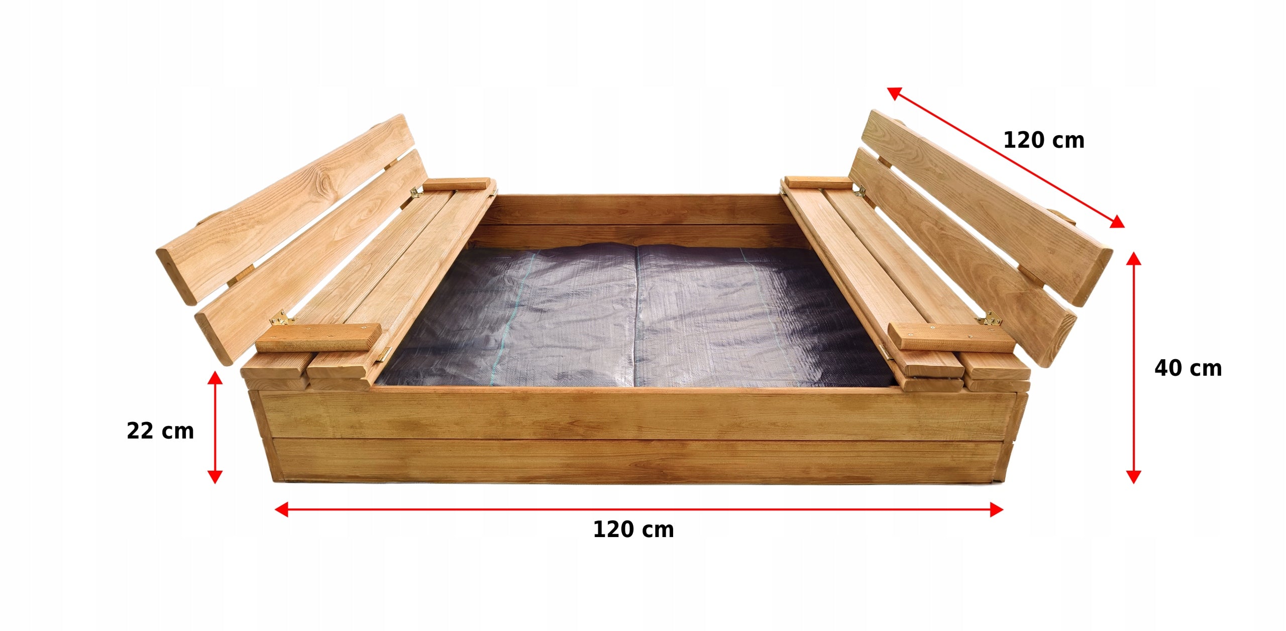Large Sandbox Impregnated Lockable Wooden 120cm POLISH MANUFACTURER Packaging status original