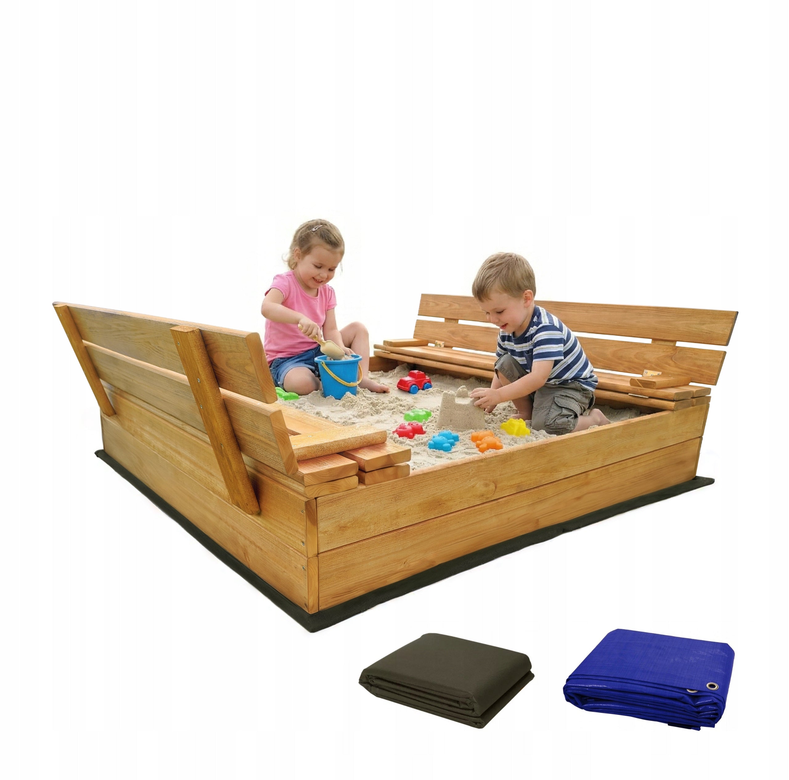 Large Sandbox Impregnated Lockable Wooden 120cm POLISH MANUFACTURER