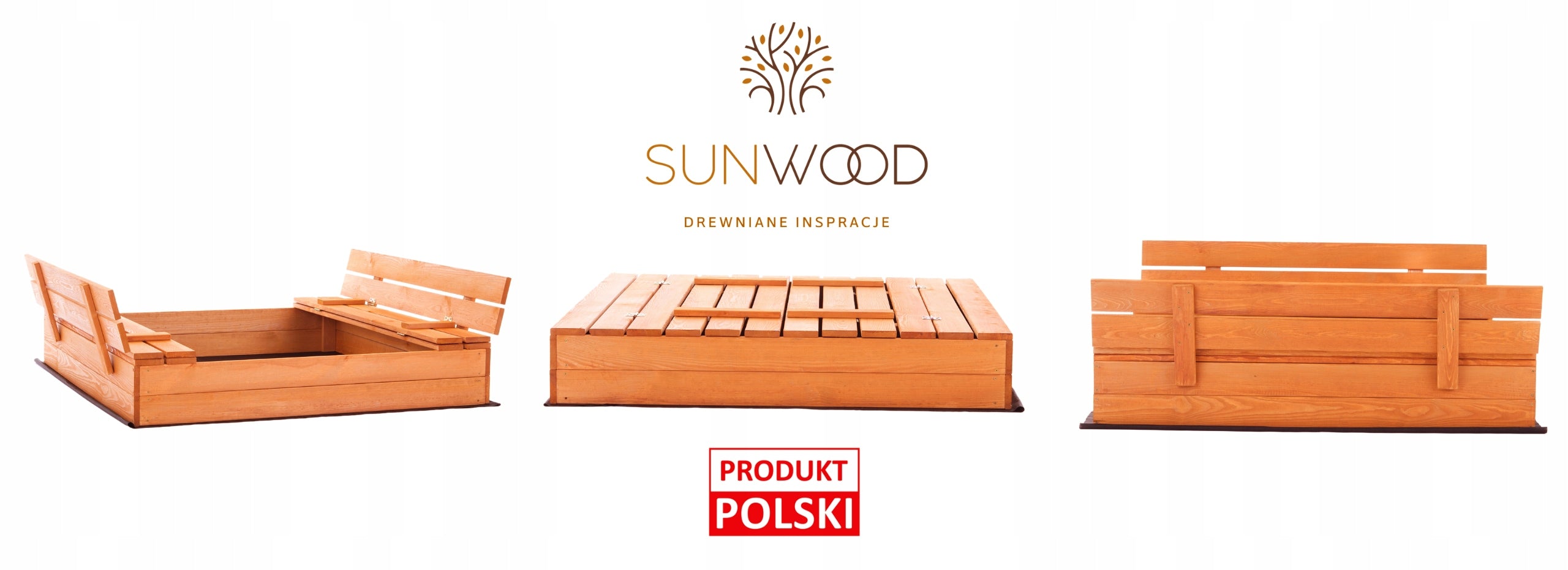Large Sandbox Impregnated Lockable Wooden 120x120cm POLISH MANUFACTURER Brand SunWood