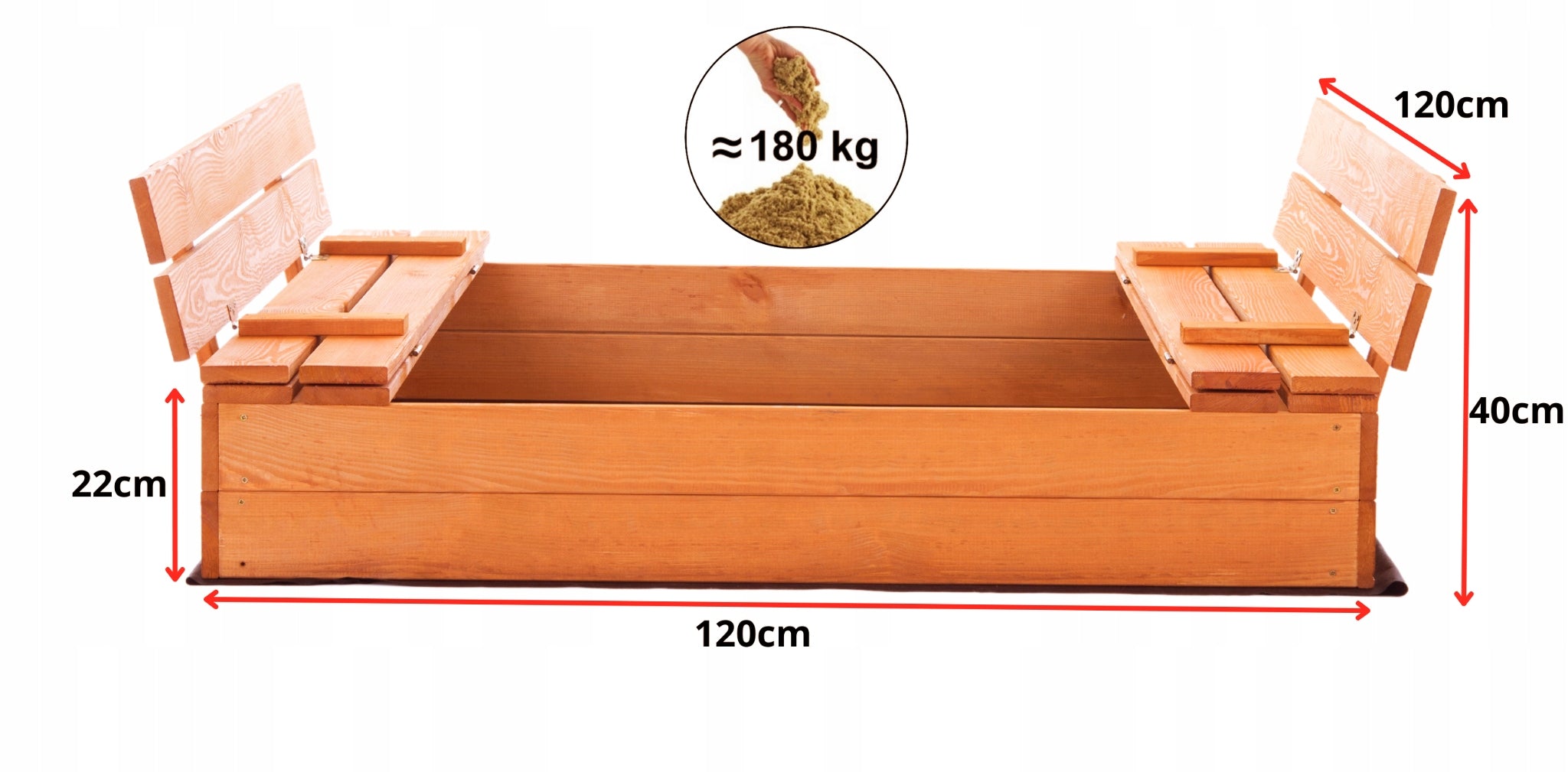 Large Sandbox Impregnated Lockable Wooden 120x120cm POLISH MANUFACTURER EAN (GTIN) 5904161859017