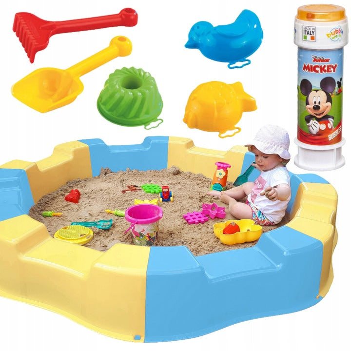 Large Sandbox Yellow Grey Plastic 12m + Length 160Cm + FREEBIE Toys Brand no brand