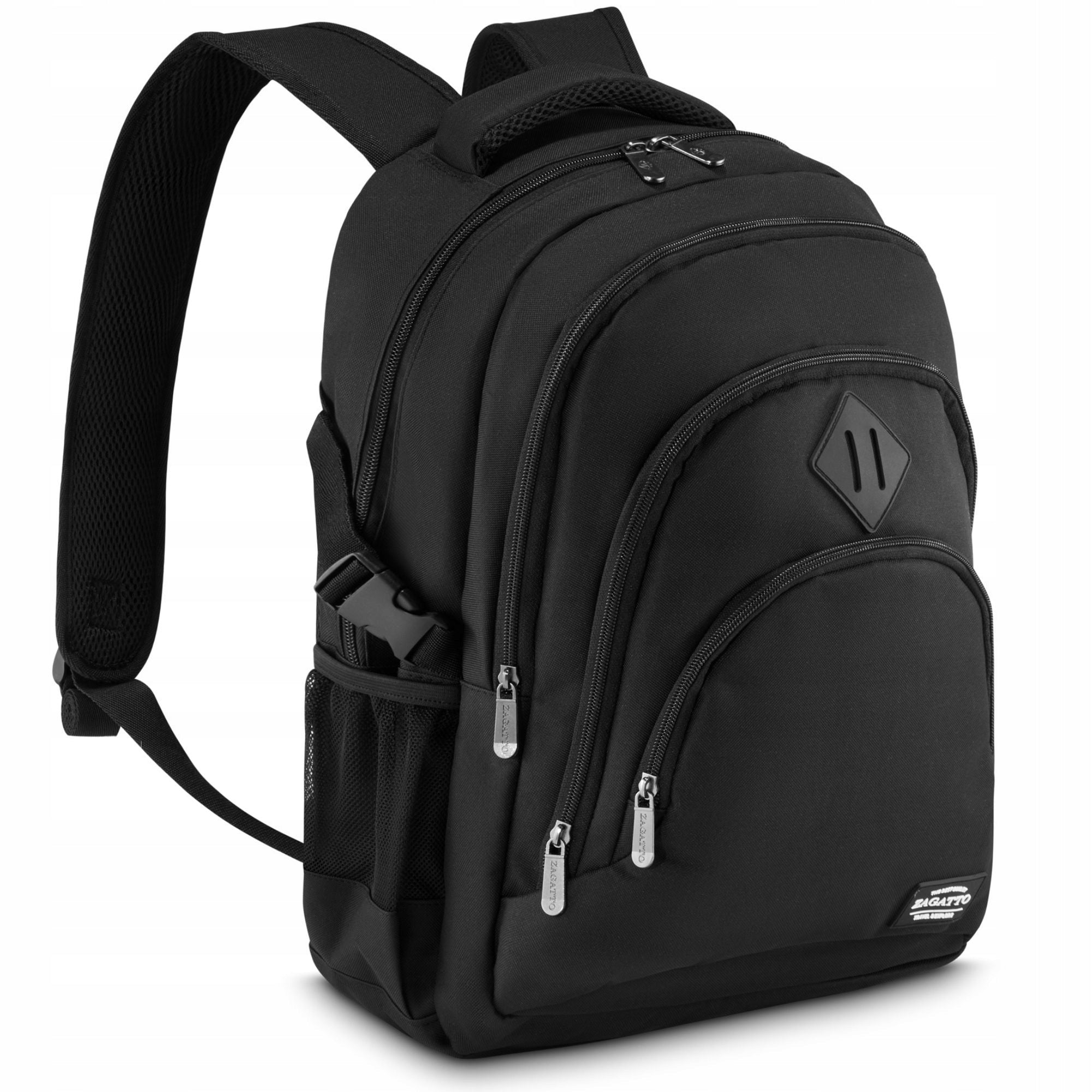 Large School Backpack Men's Black Sports with Laptop Space 17" ZAGATTO Packaging status original