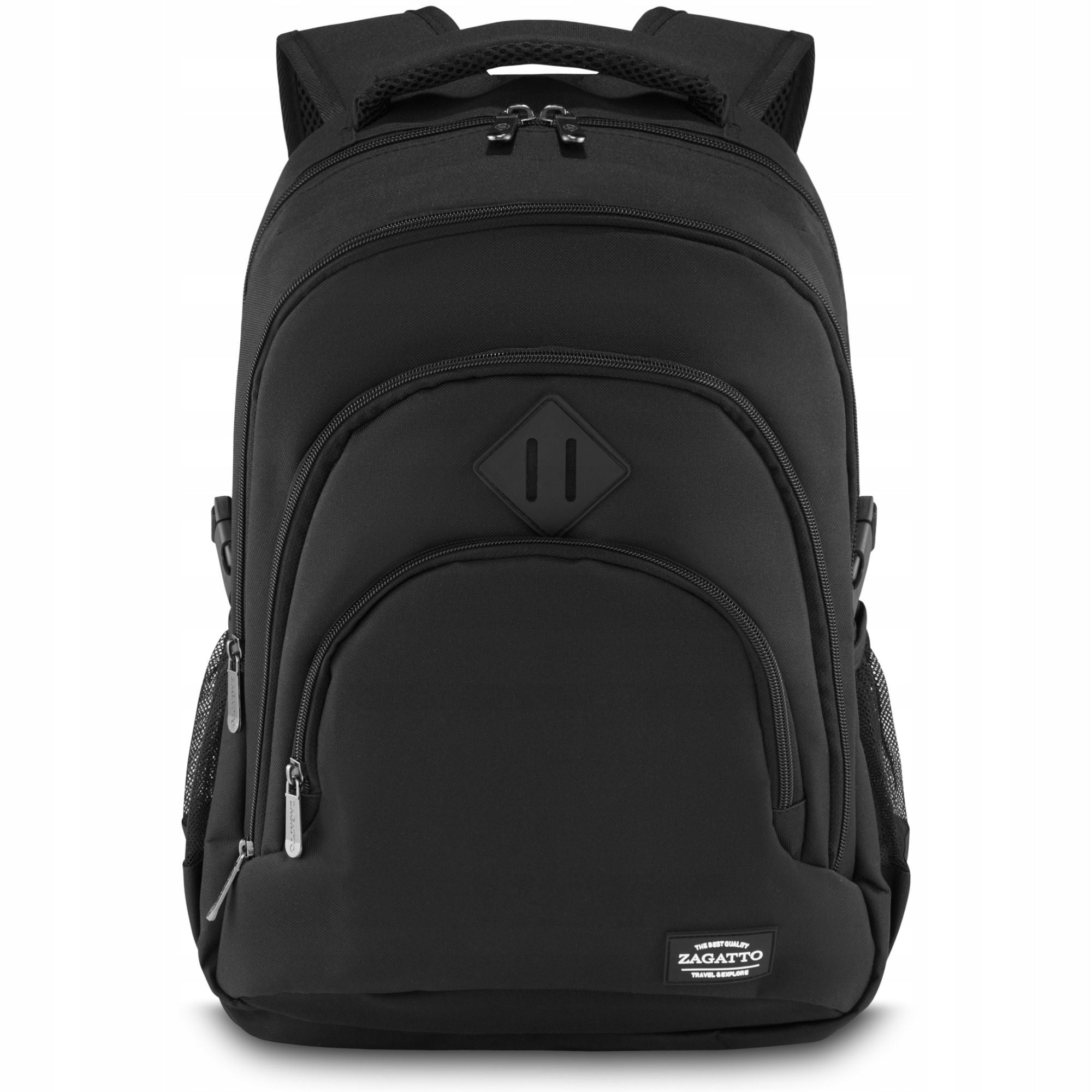 Large School Backpack Men's Black Sports with Laptop Space 17" ZAGATTO
