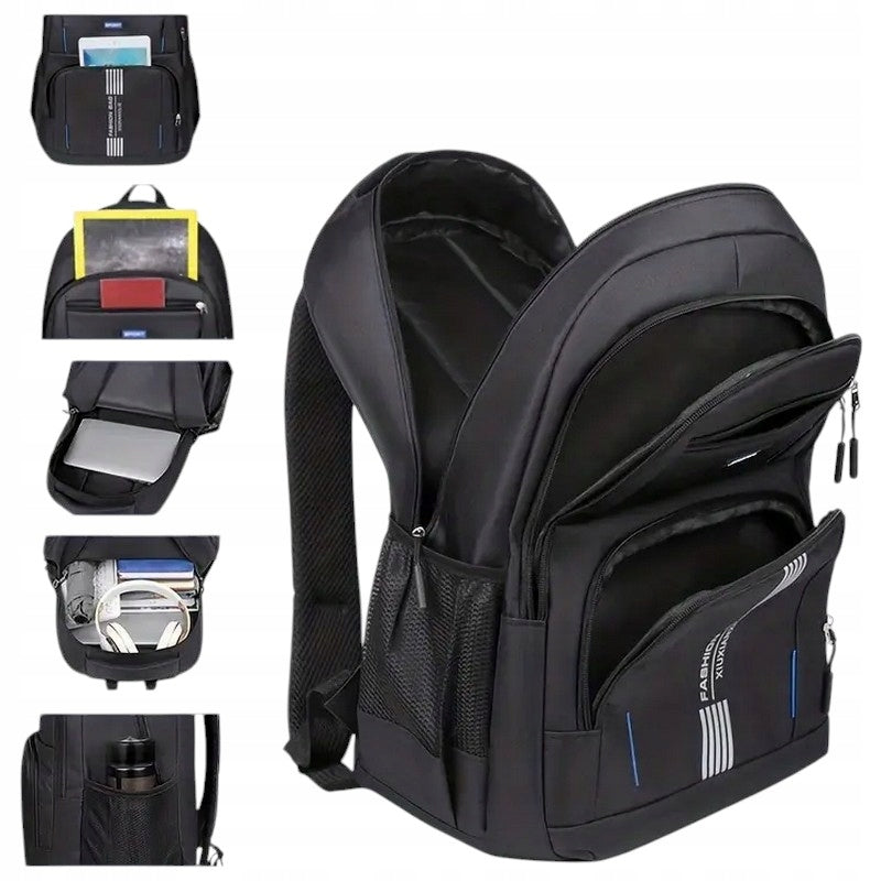 Large Sports BACKPACK BLACK SCHOOL FOR WORK FOR MEN'S STUDIES EAN (GTIN) 5905902609045