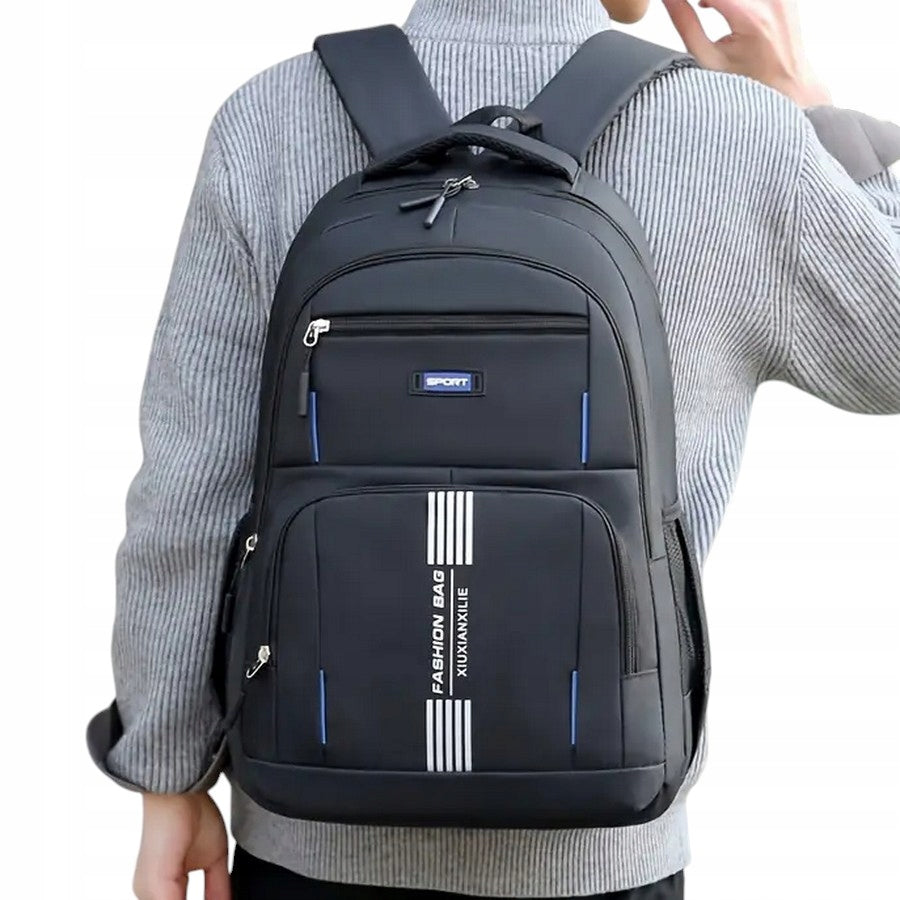 Large Sports BACKPACK BLACK SCHOOL FOR WORK FOR MEN'S STUDIES