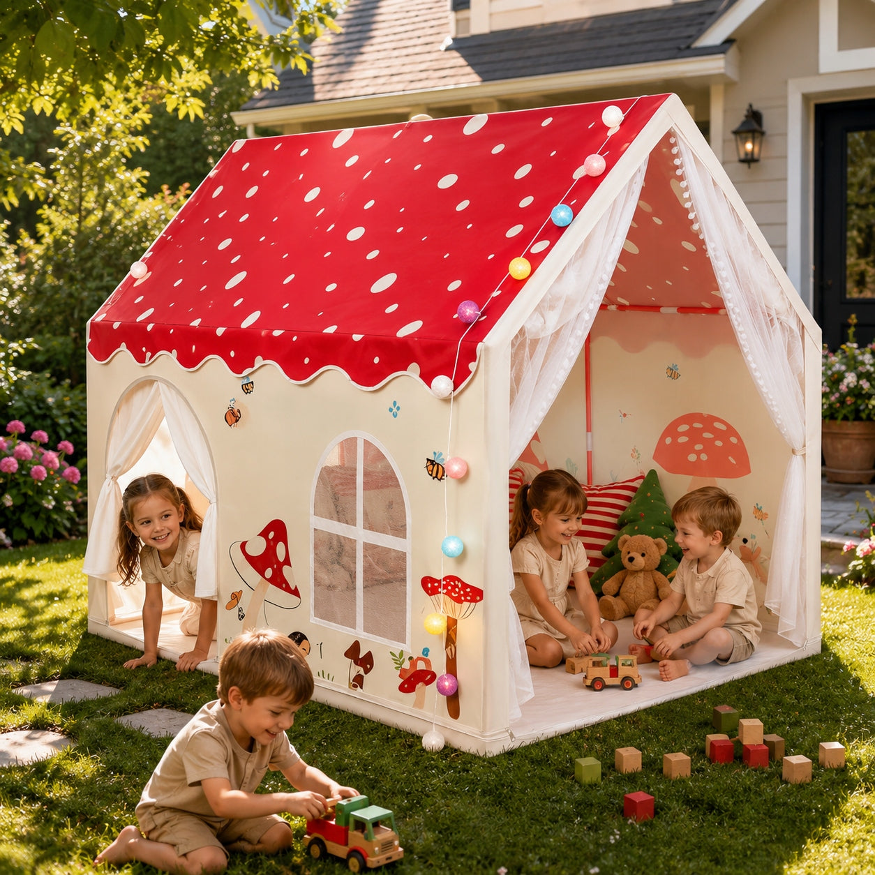 Large Tent Cottage 160 cm for Children Castle Palace for Garden Room House Tipi EAN (GTIN) 5901431571501