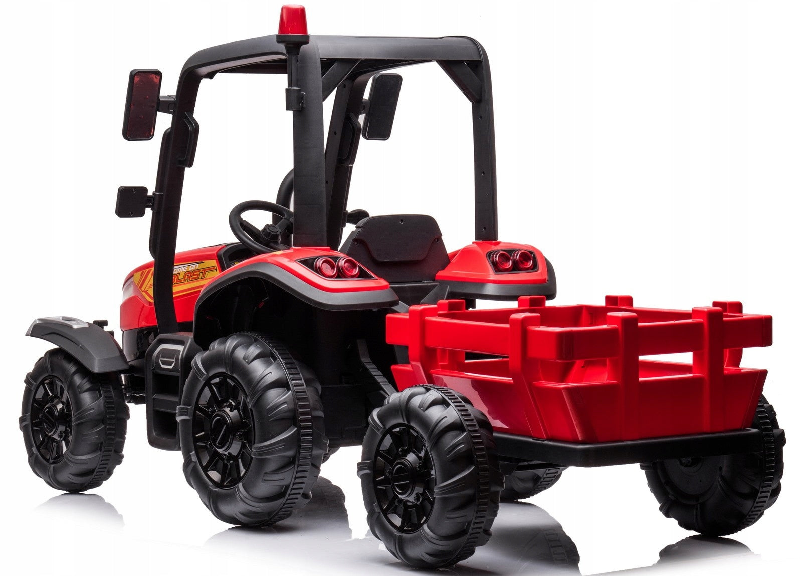 Large Tractor with Trailer BLT-206 Battery Vehicle 24V 9Ah 2x200W Color black red blue multicolor green