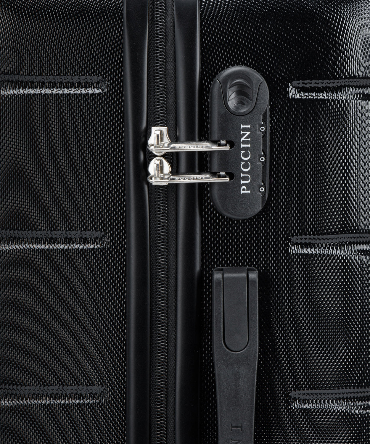Large Travel Suitcase On Wheels Hard ABS PUCCINI Black ABS024A-1 Height 75 cm