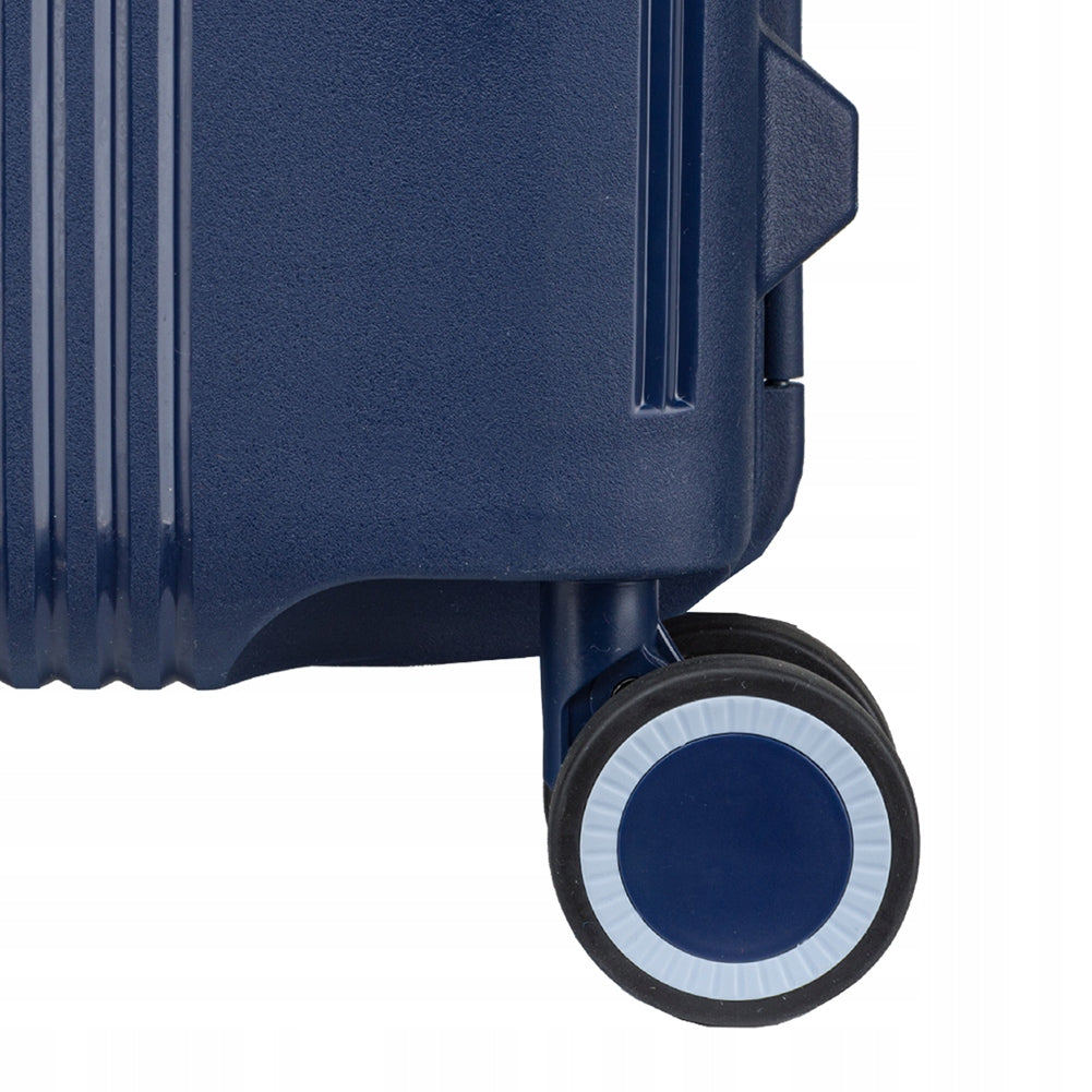 Large Travel Suitcase On Wheels Hard Buckles PUCCINI Navy Blue PP022A 7A Width (longer edge) 55 cm