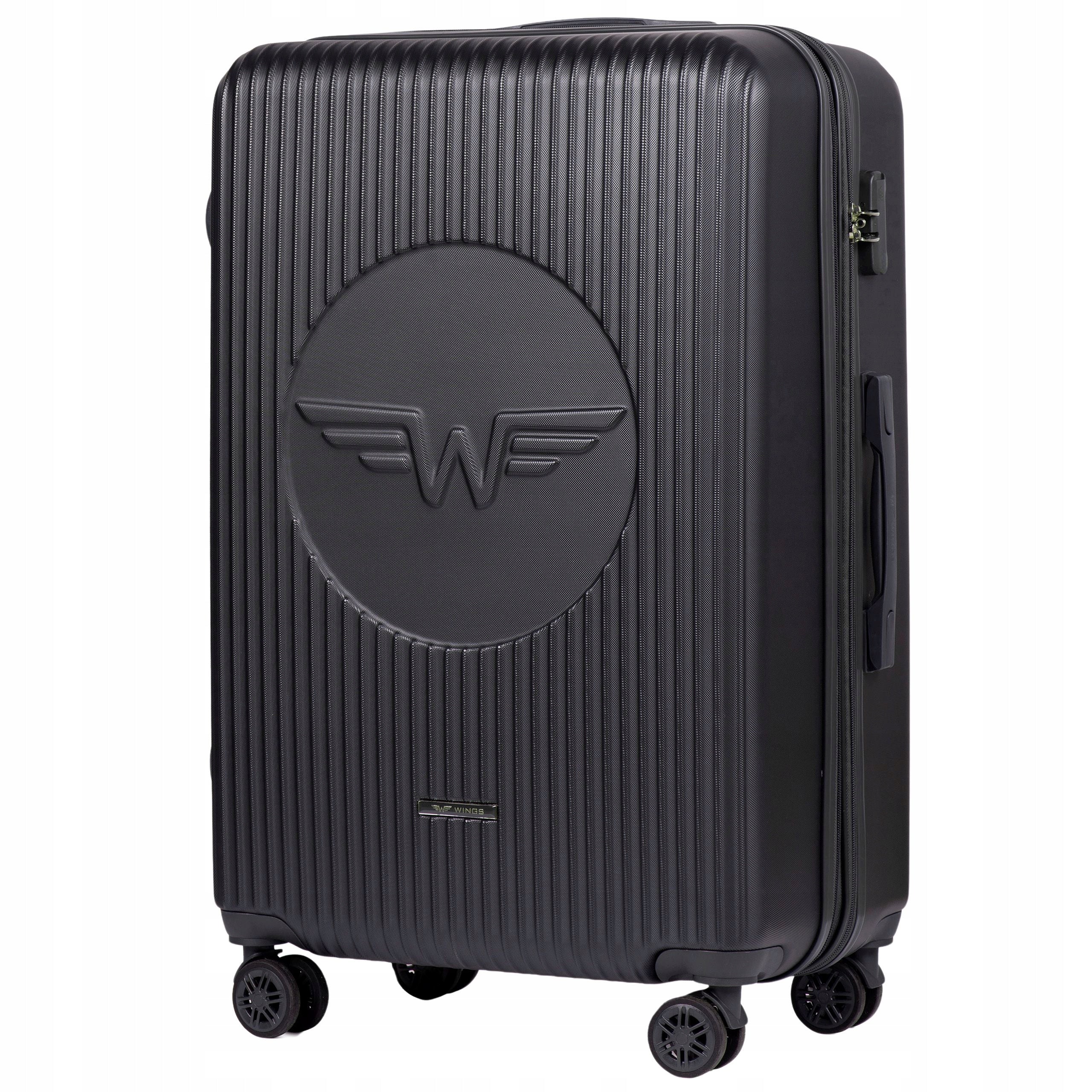Large XXL SUITCASE on 4 wheels with ABS LUGGAGE registered hard WINGS Width (longer edge) 48 cm