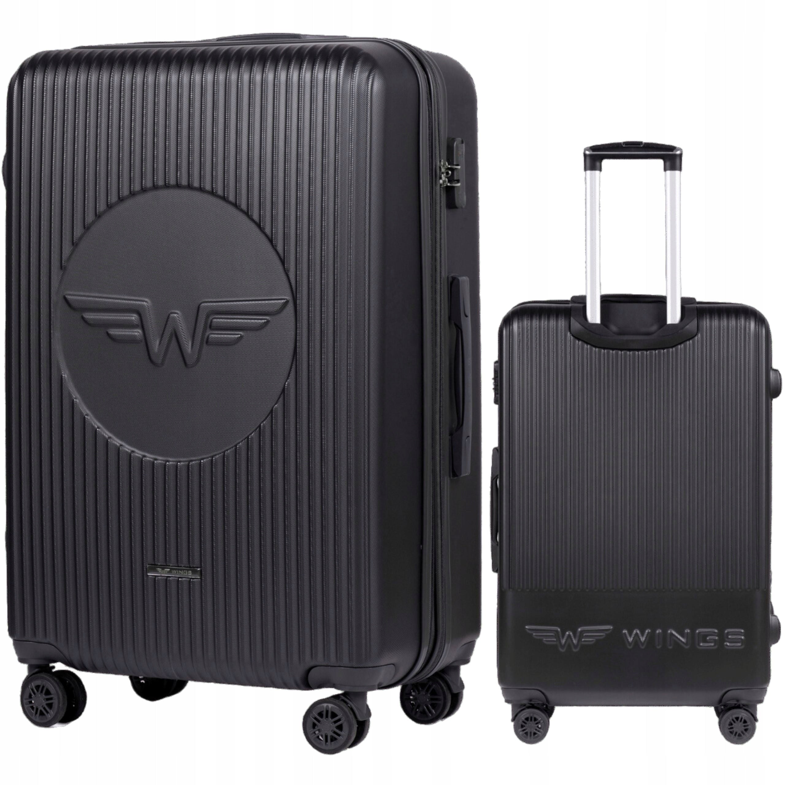 Large XXL SUITCASE on 4 wheels with ABS LUGGAGE registered hard WINGS