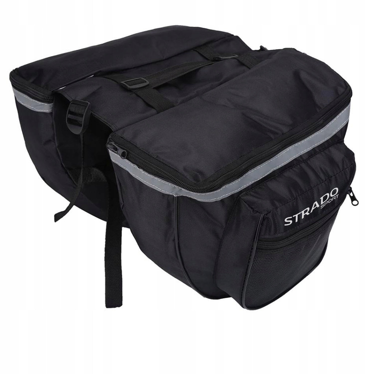 Large bicycle pouch bag for trunk double waterproof 4 compartments 28L Brand Strado
