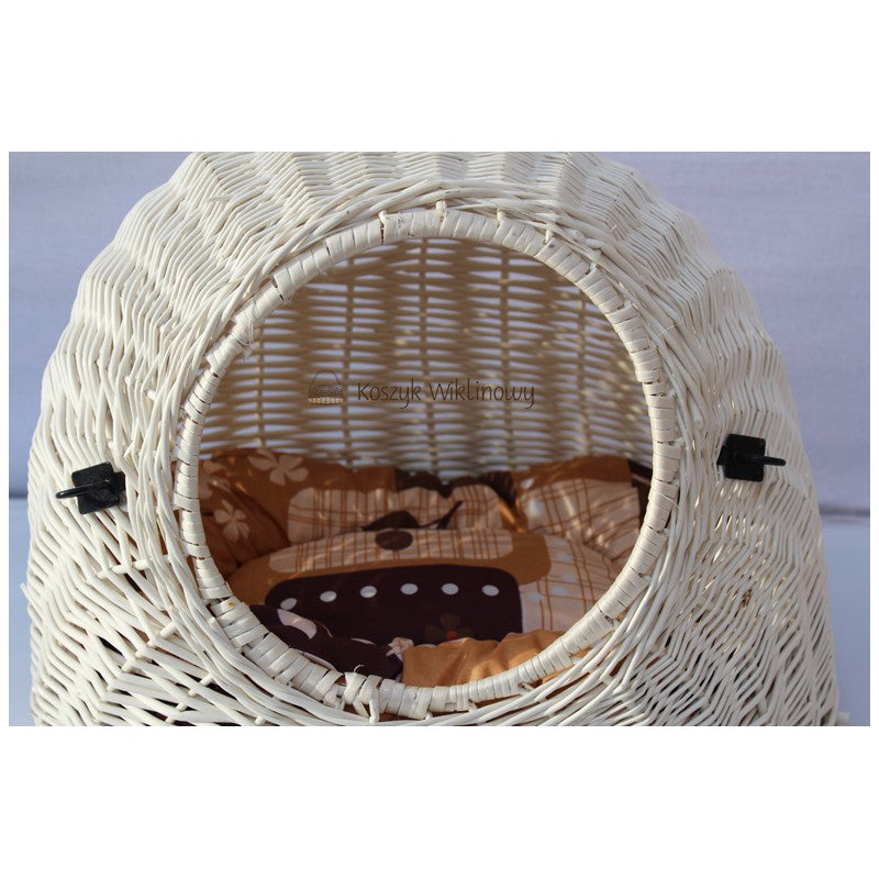 Large cat carrier white wicker + pillow EAN (GTIN) 5902873001250