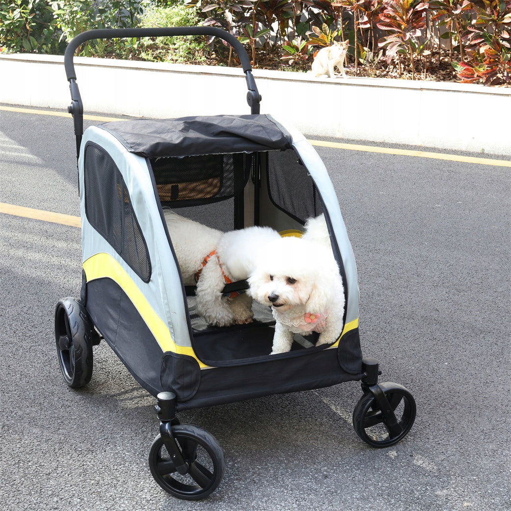 Large cat dog transporter trolley with partition for 2 dogs up to 42 kg 4 wheels Manufacturer code Duży wózek transporter psa kota do 42 kg