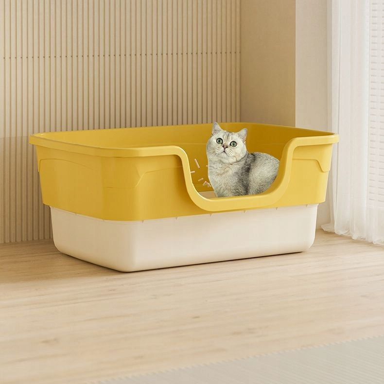 Large cat litter box open 55x39x25cm, with spatula,Deep + Anti-splash Kind open litter box