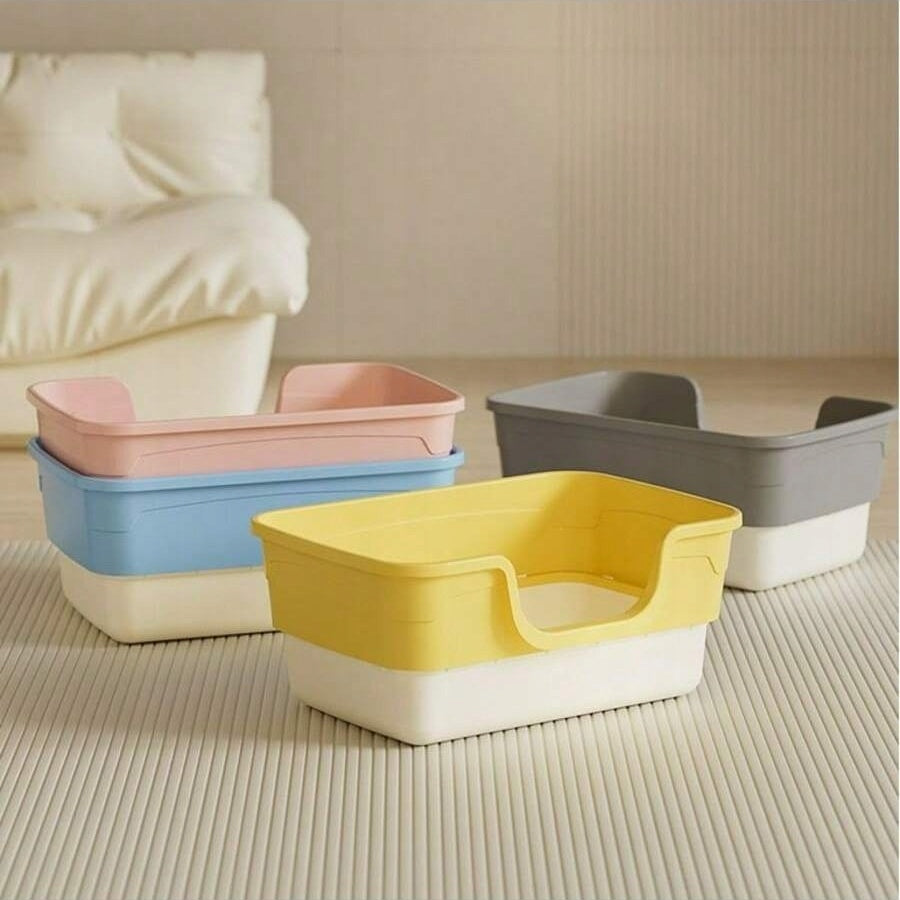 Large cat litter box open 55x39x25cm, with spatula,Deep + Anti-splash Packaging status original