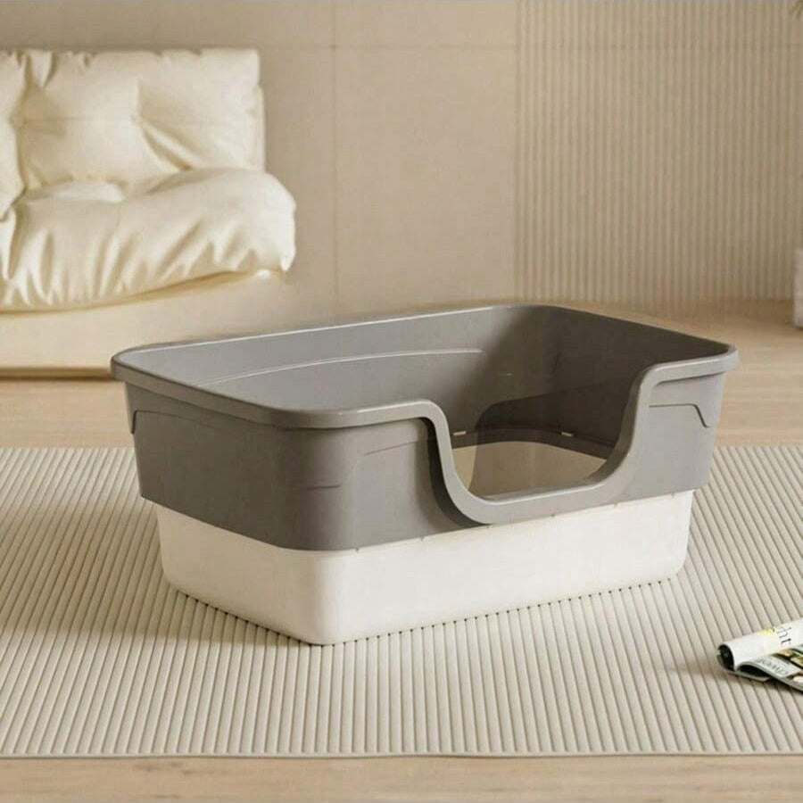 Large cat litter box open 55x39x25cm, with spatula,Deep + Anti-splash