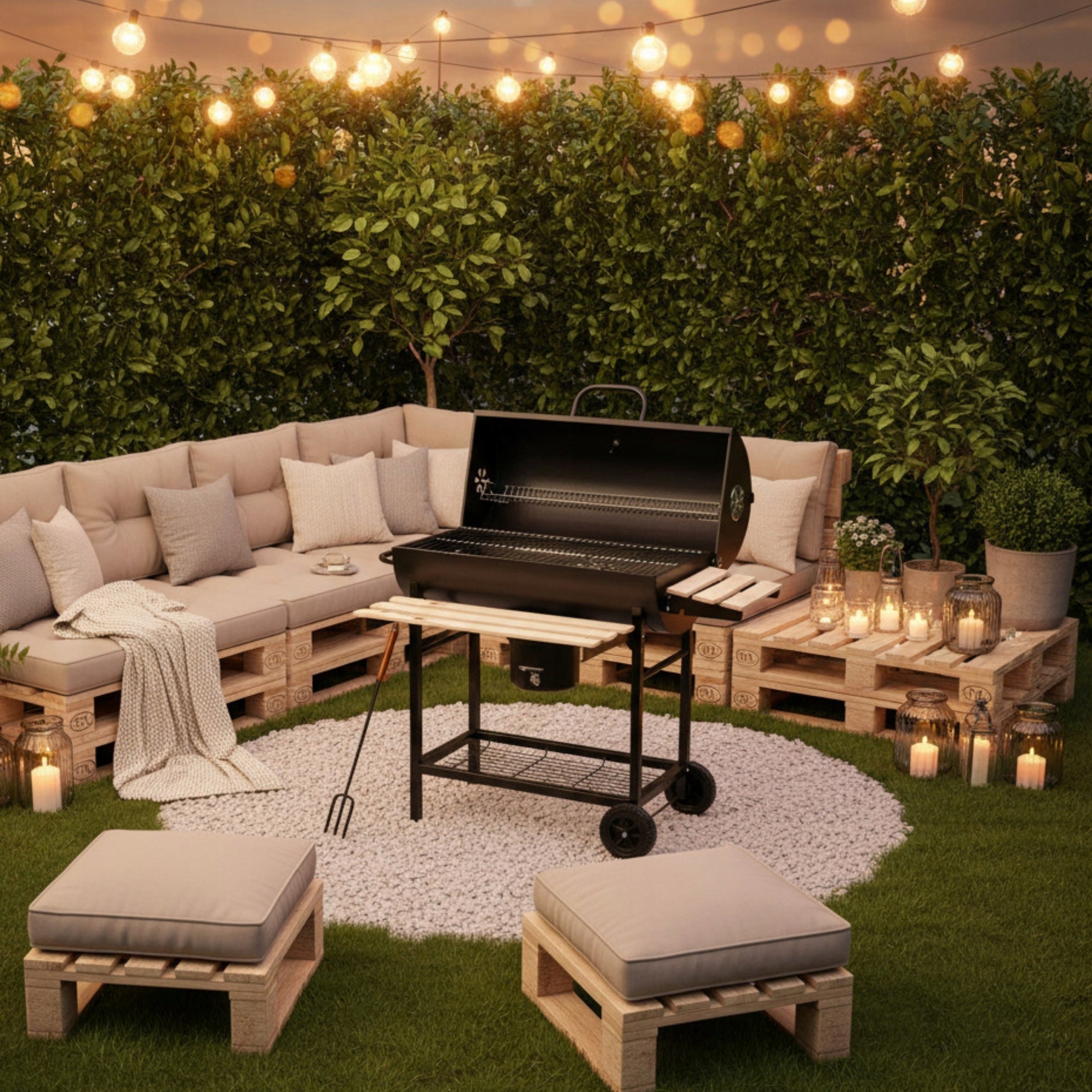 Large charcoal garden grill KLAUSBERG KB-9033 + lid + shelves + Ashtray Manufacturer Klausberg