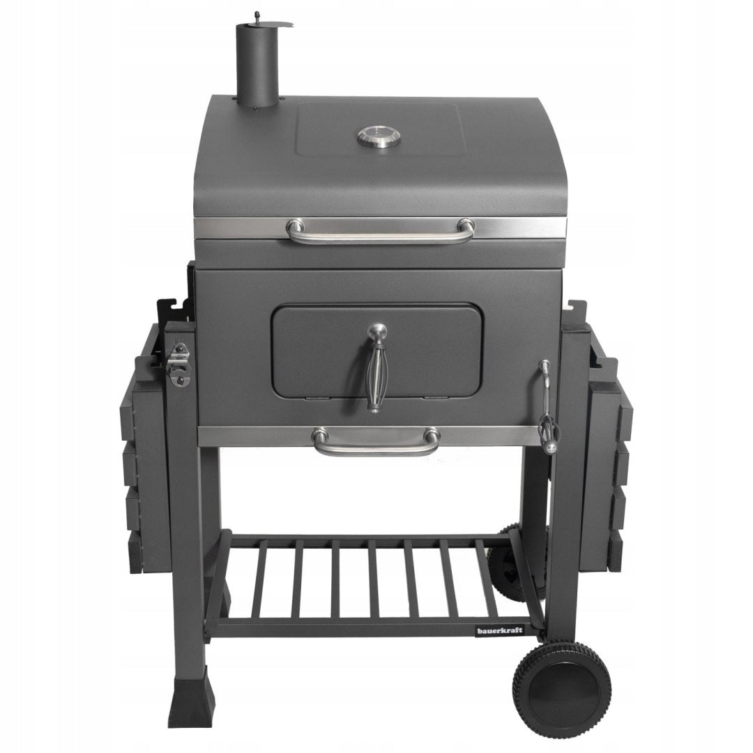 Large charcoal grill garden grate with cover ashtray thermometer opener B Type portable