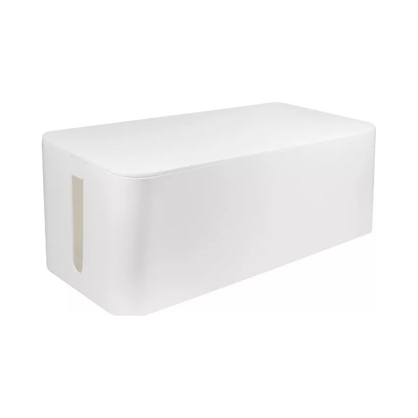 Large container organizer for power strip cables L 40x16x14 cm white