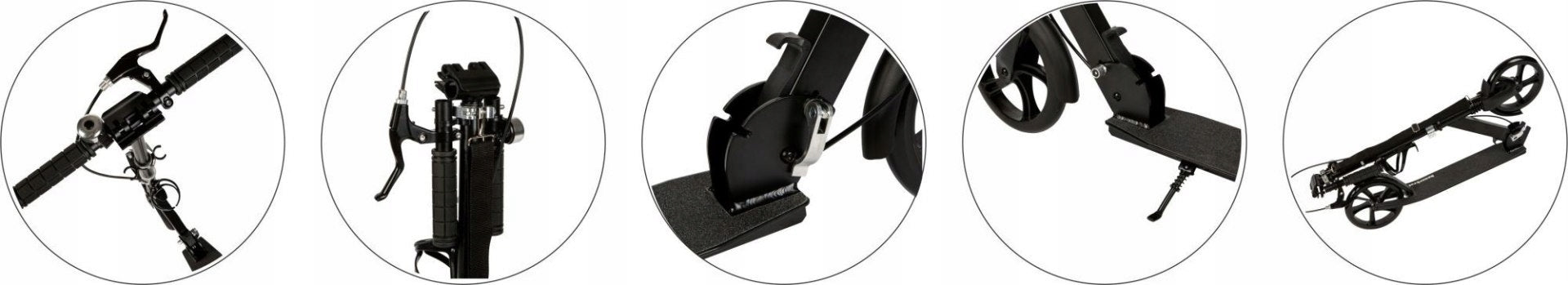 Large folding scooter 95-105cm handbrake Color black